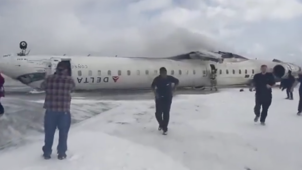 A Delta Airlines flight crashes at Toronto Airport.