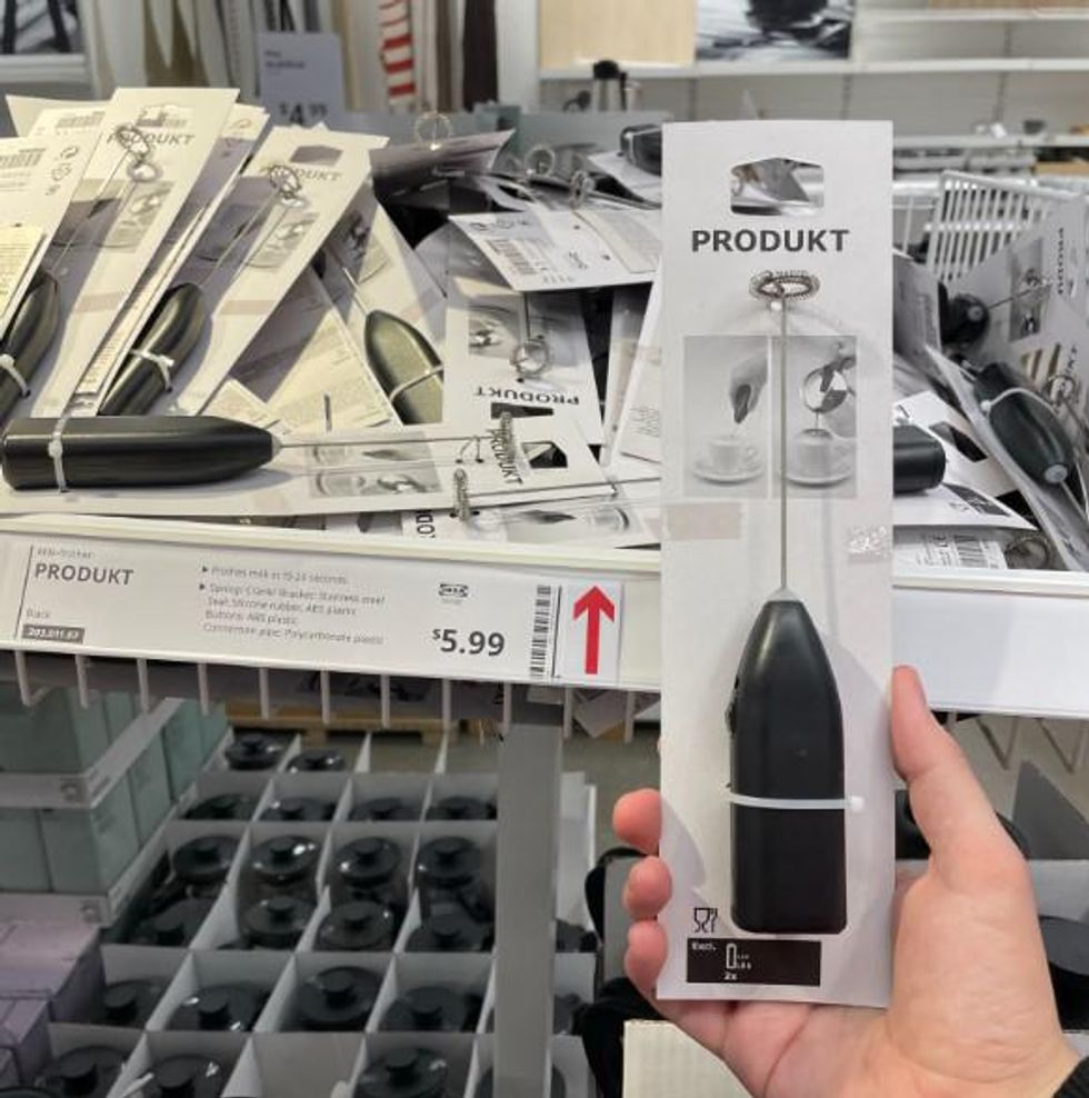 A display of PRODUKT milk frothers.