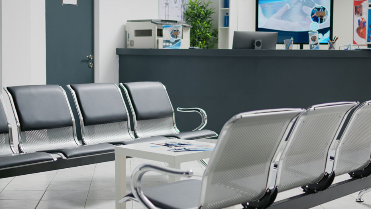 A doctor's waiting room.