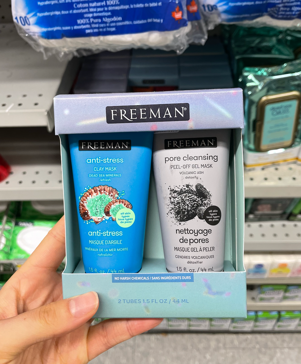 A facemask set at Dollarama.