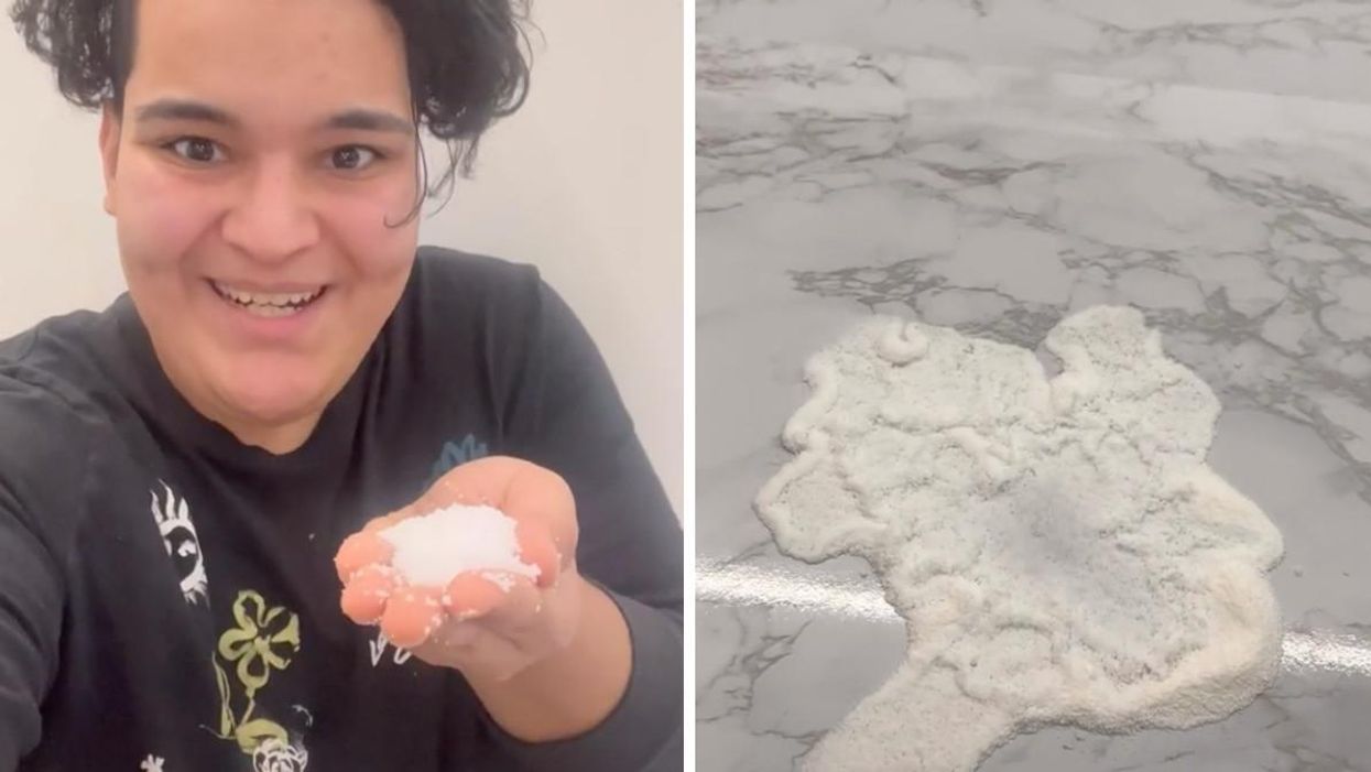 A fake sugar and salt recipe for snow on TikTok.