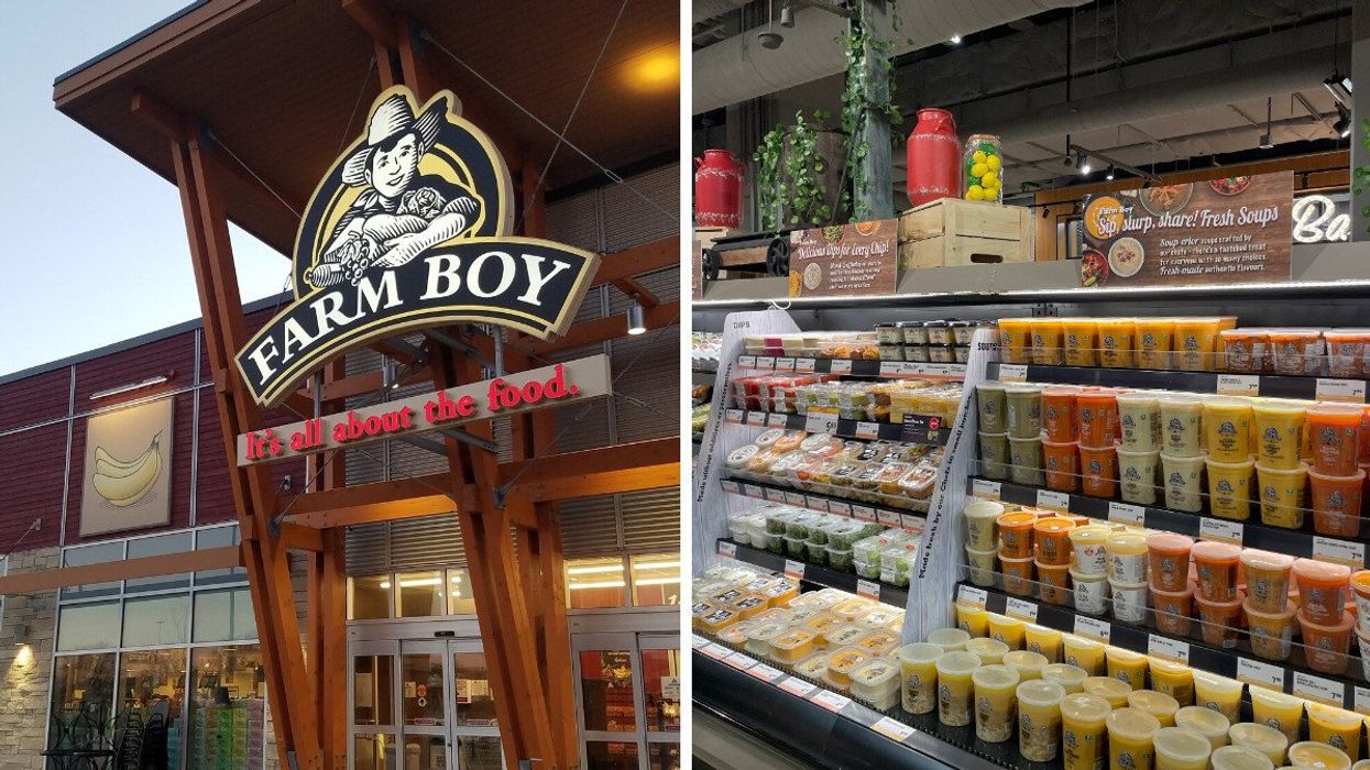 A Farm Boy in Ontario. Right: Products at Farm Boy.