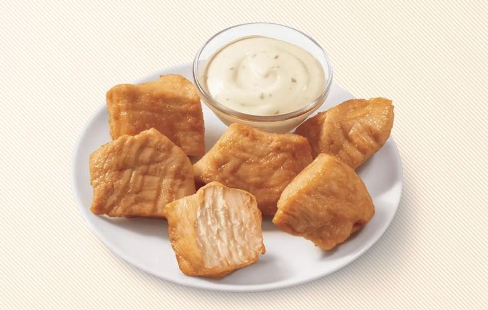 A few rotisserie-style chicken bites.