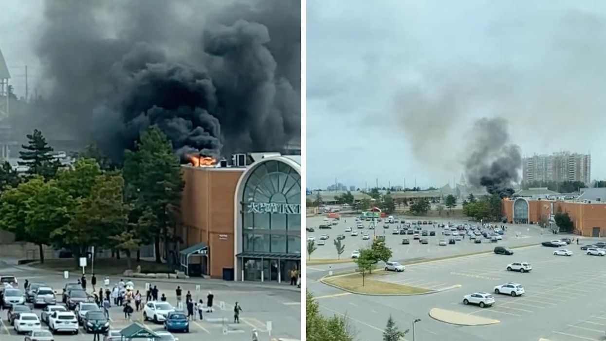 A fire at the Promenade Mall.