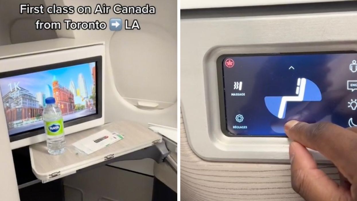 A first class seat on Air Canada.