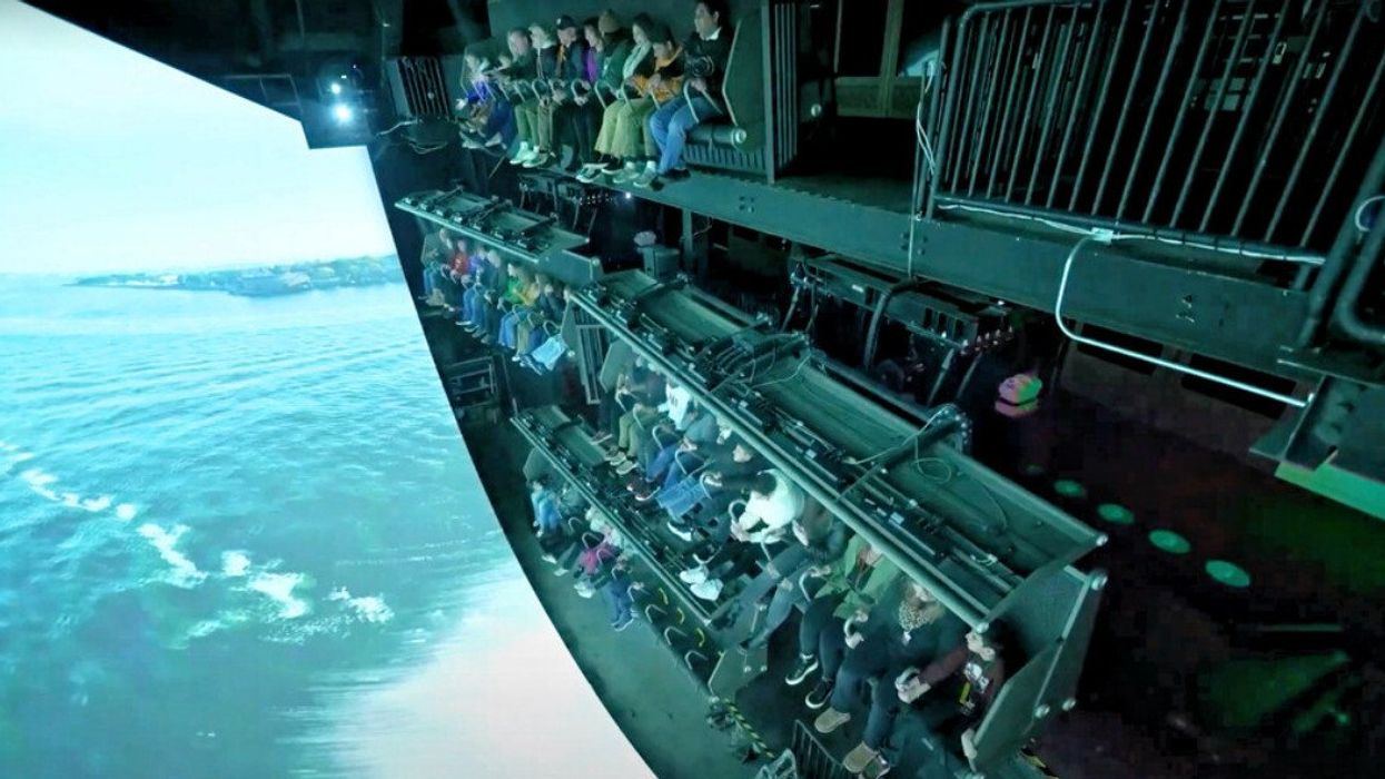 A flying theatre attraction.