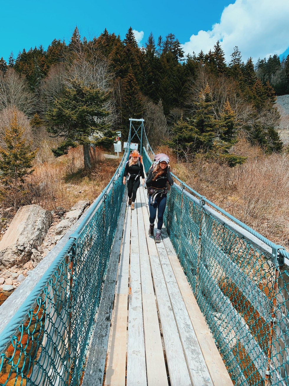 A Fundy Trail Parkway suspension bridge.