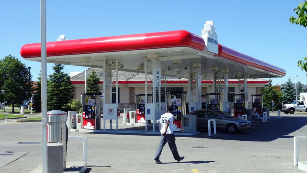 A gas station.