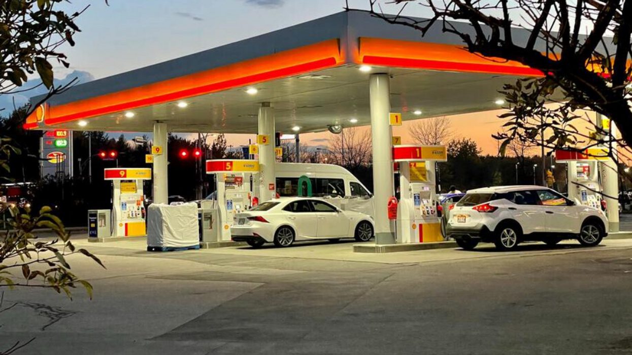 A gas station.