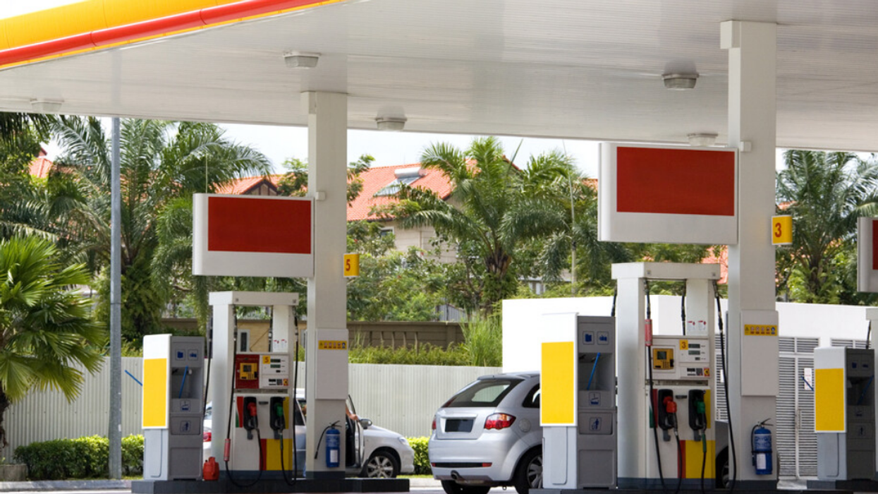A gas station.