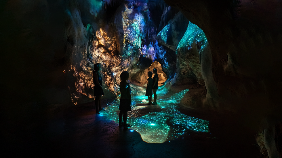 A glowing cave.