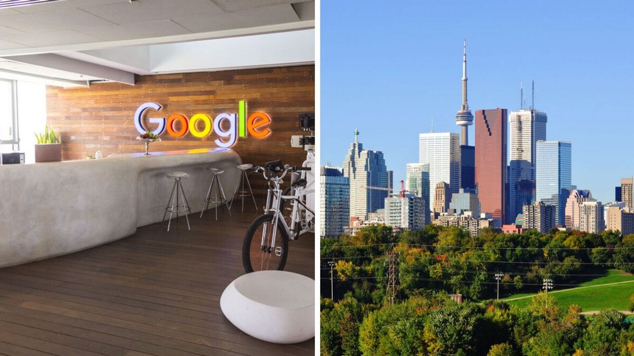 A Google office. Right: The city of Toronto.