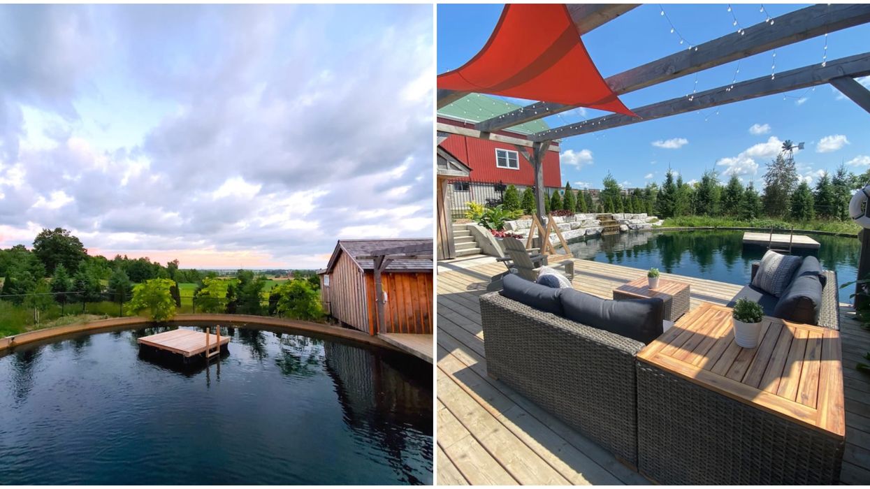 A Gorgeous Ontario Airbnb Has A Stunning Open-Air Backyard Swimming Pond