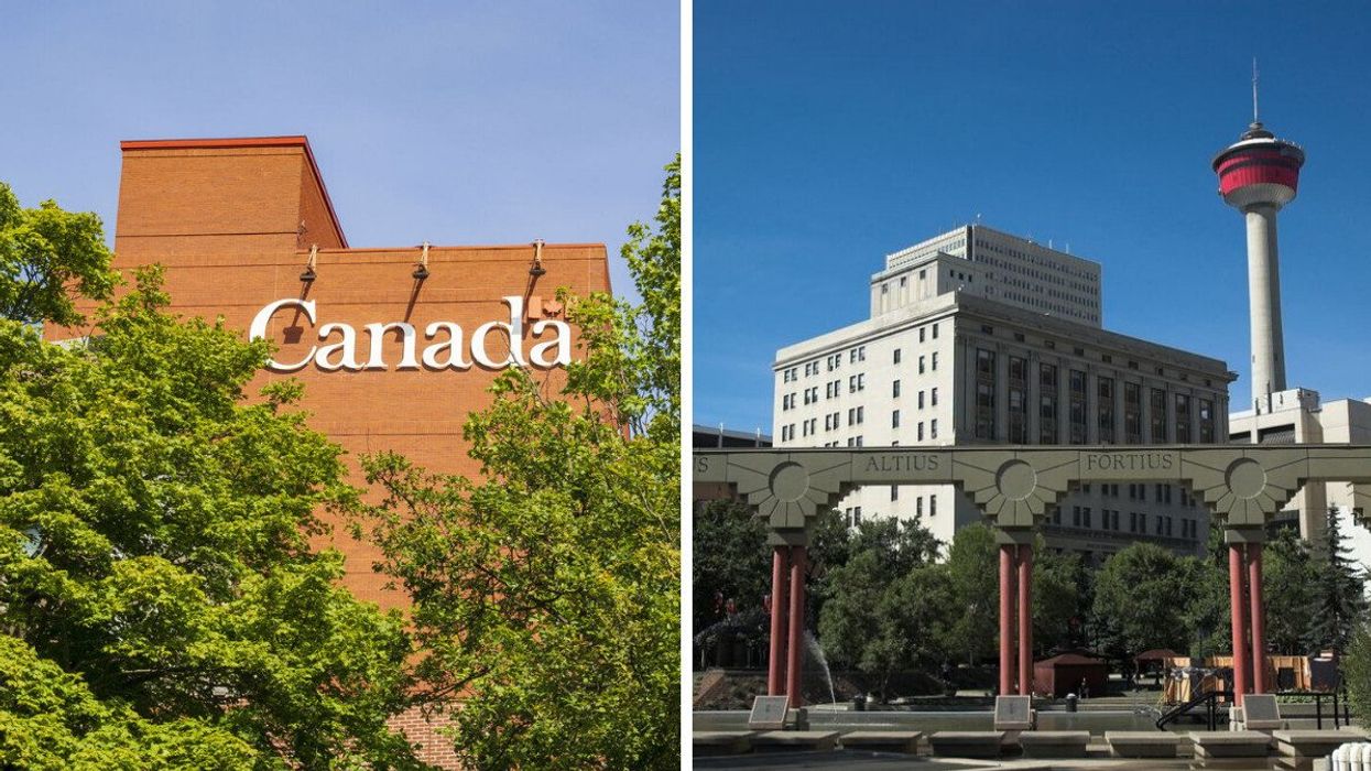A Government of Canada building. Right: Calgary