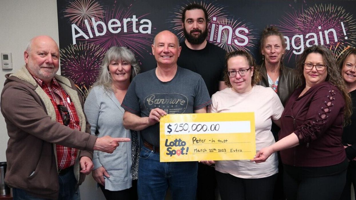 A group of co-workers won in a Lotto 6/49 draw.