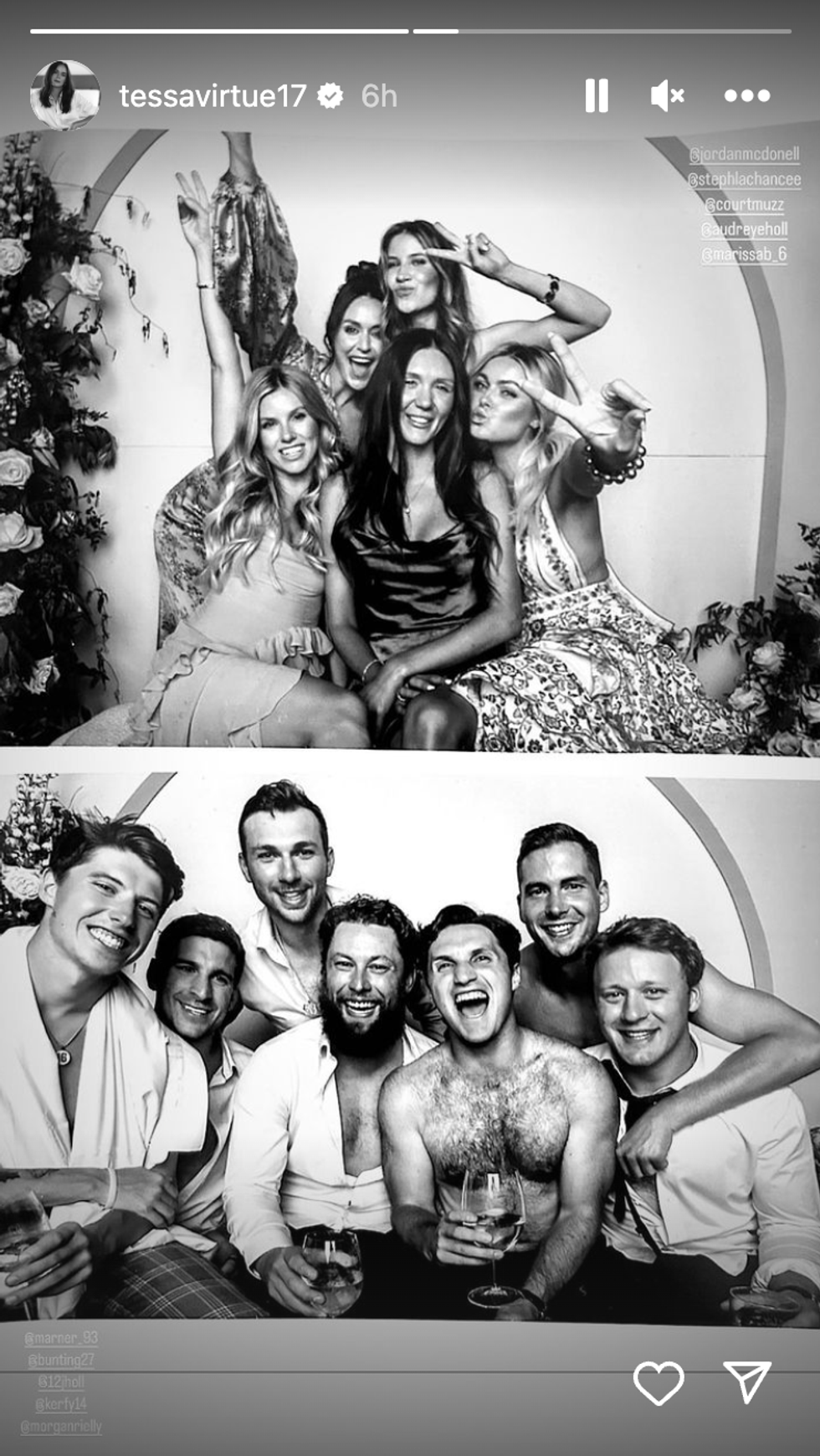 A group of guests from Alex and Marissa Kerfoot's wedding.