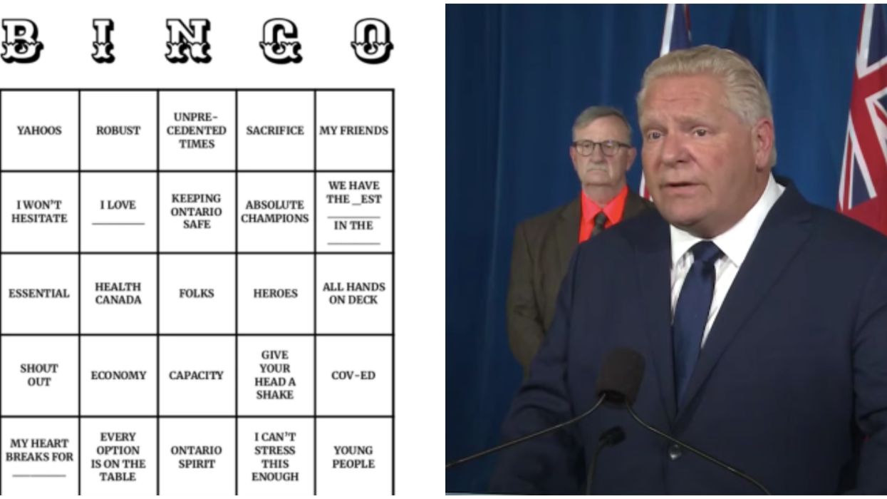 A Hamilton Woman Just Made A Doug Ford Bingo Card & It's Hilariously Spot On