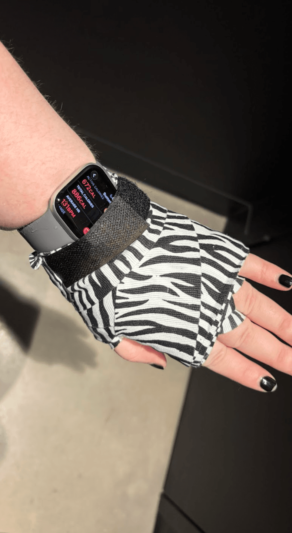 a hand with boxing tape.