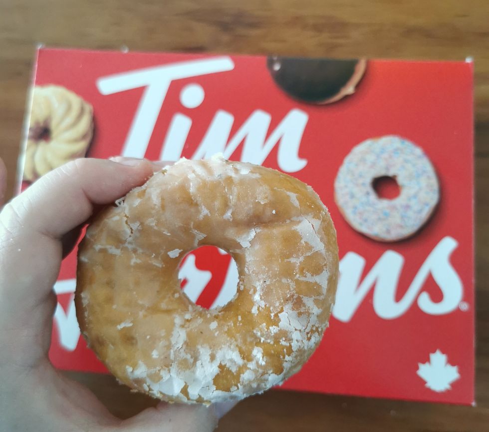 A Honey Dip Donut from Tim Hortons.