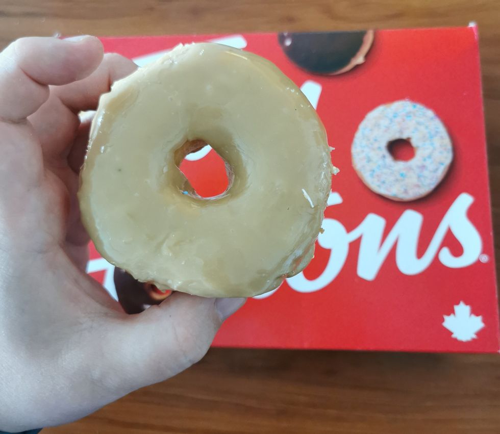 A Honey Dip Donut from Tim Hortons.