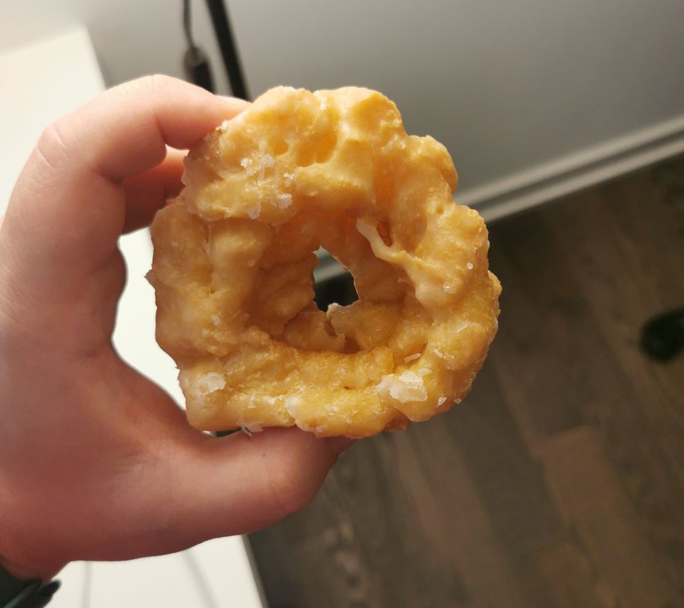 A Honey Kruller from Tim Hortons.