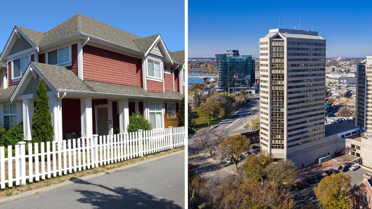 A house in Richmond. Right: An apartment building in Saskatoon.