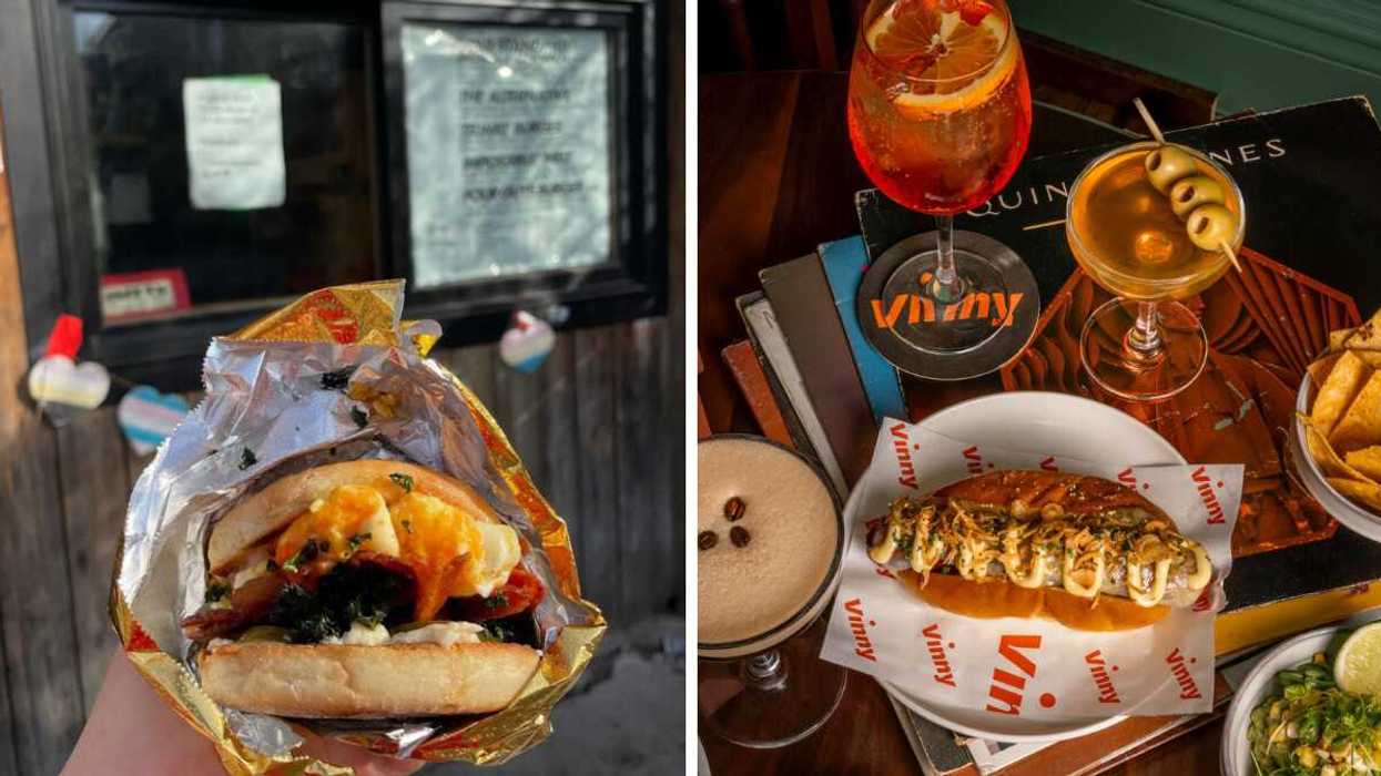 A juicy-looking burger from Gold Standard, Toronto. Right: A selection of Vinny's best choices.
