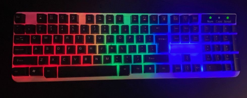 A keyboard with LED lighting.
