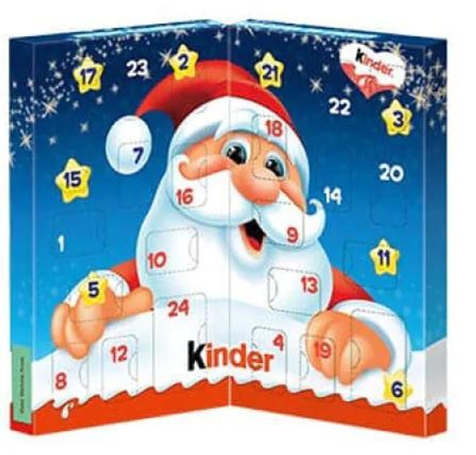 A Kinder advent calendar with Santa.