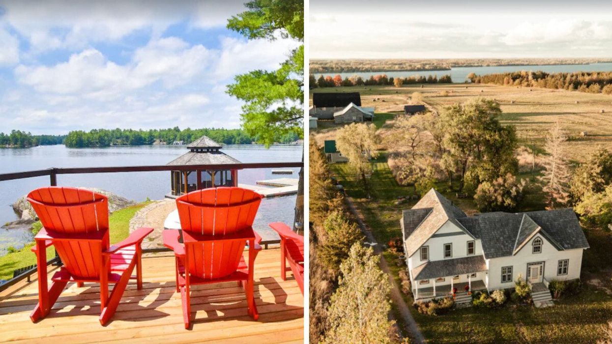 A lakefront cottage in Muskoka. Right: A farmhouse in Prince Edward County.