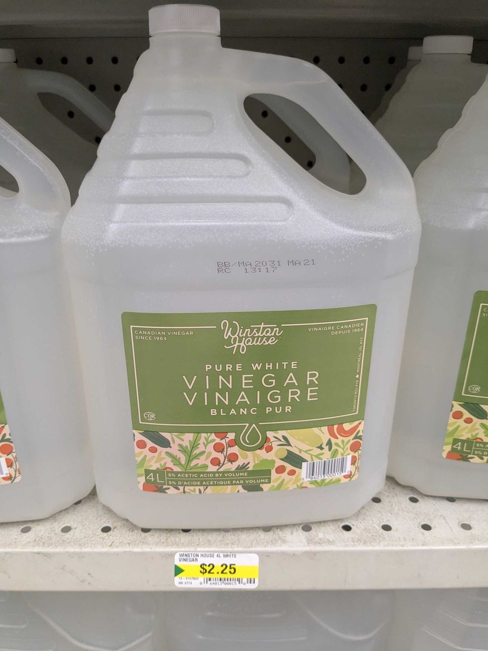 A large container of vinegar at Dollarama
