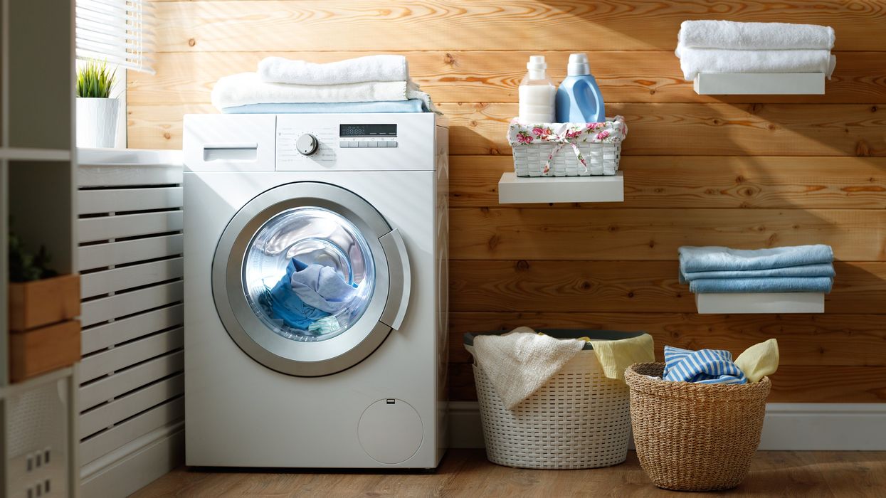 A laundry machine.