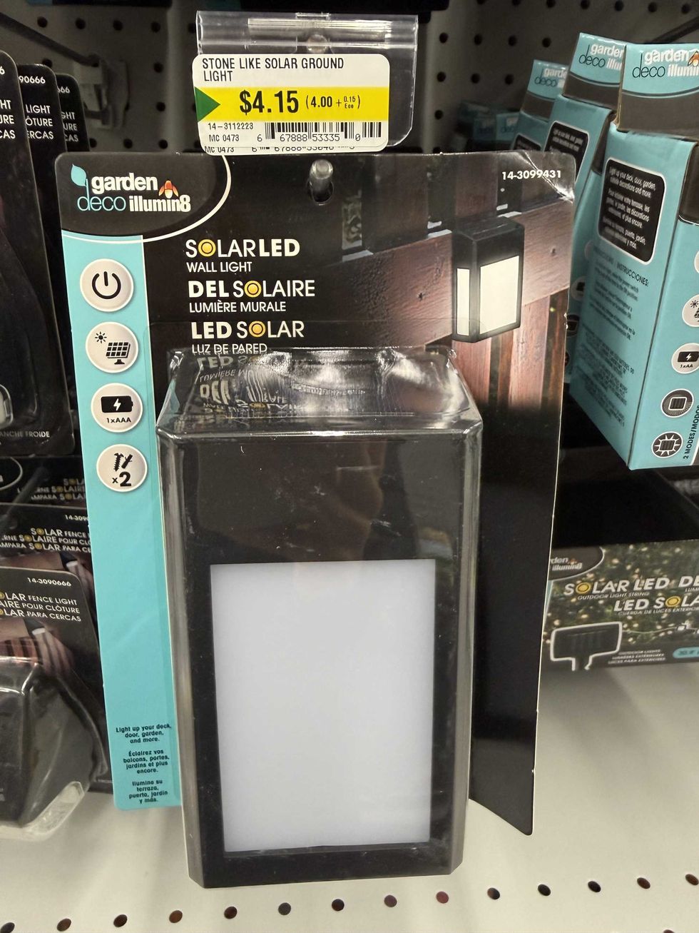 A light on a store shelf.