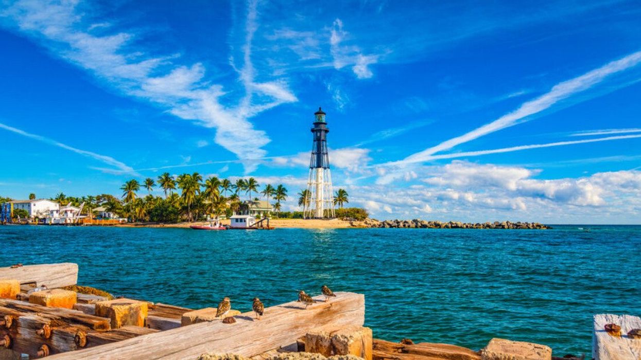 A lighthouse and waterway in Fort Lauderdale, South Florida.
