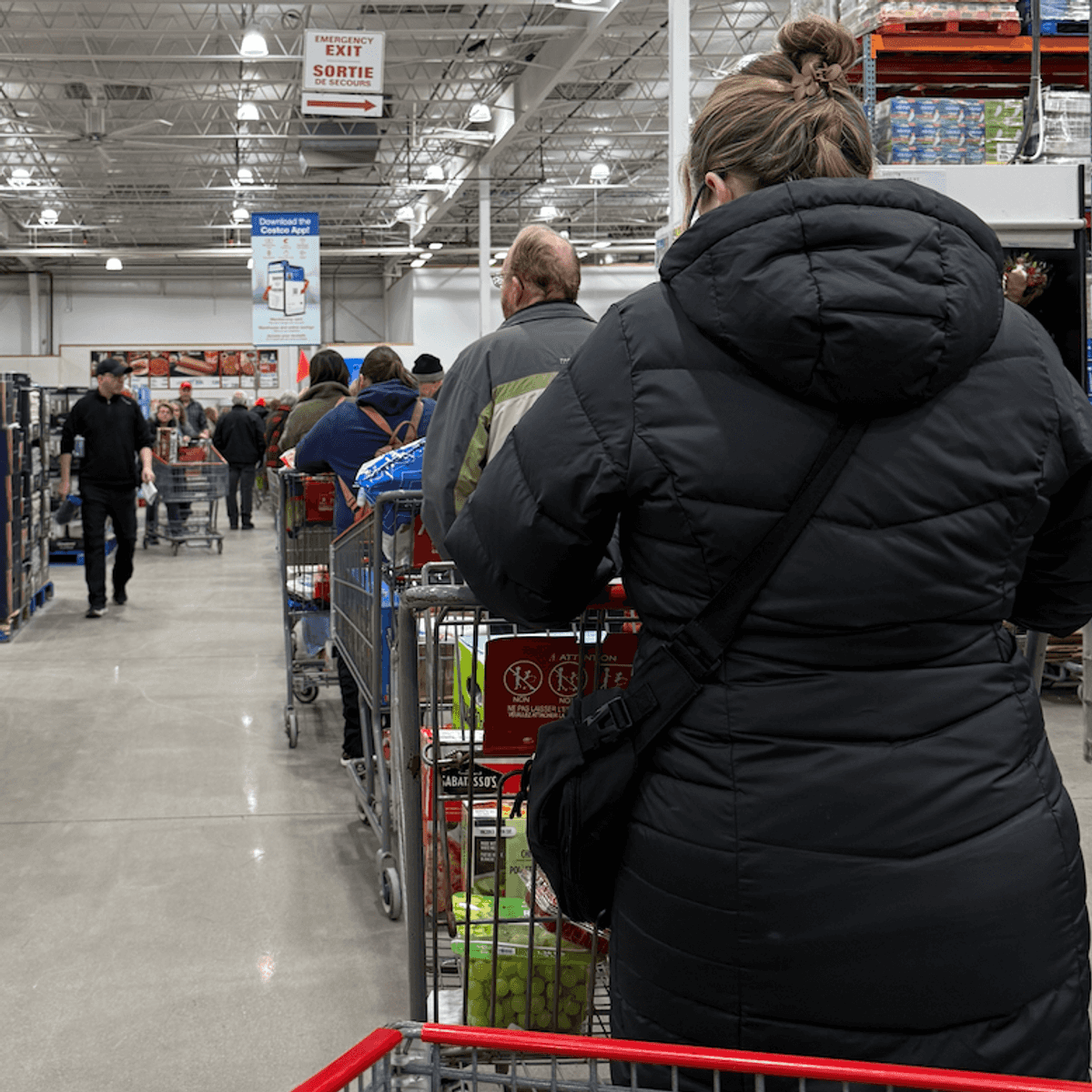 A line at Costco.