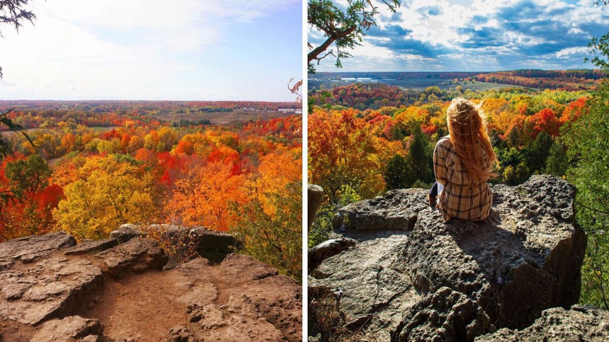 A lookout over fall colours.