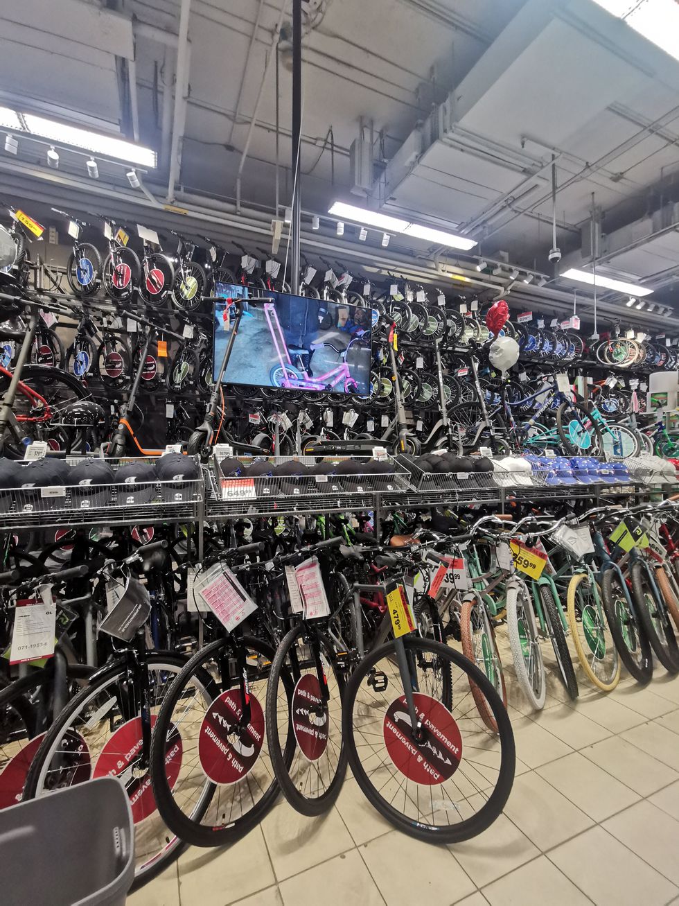A lot of bicycles at Canadian Tire.