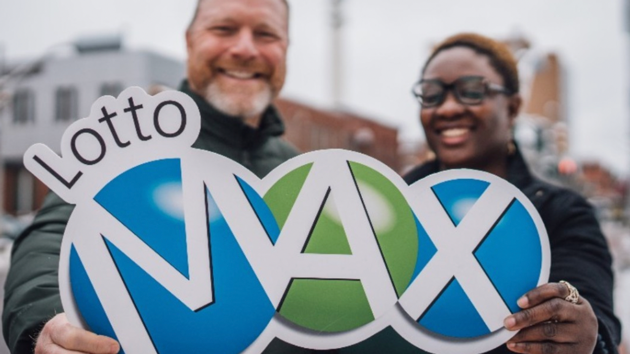 A Lotto Max sign.