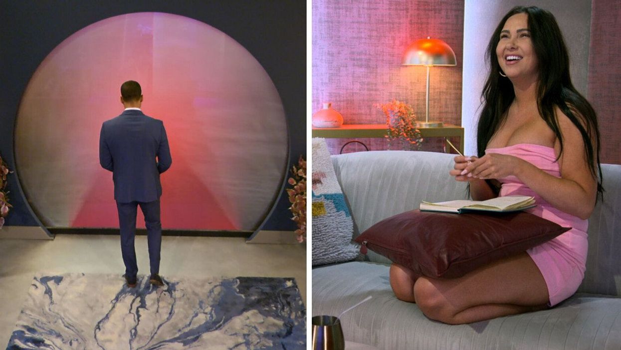 A 'Love Is Blind' contestant waiting to see his fiancée. Right: Irina on Season 4 of 'Love Is Blind.'