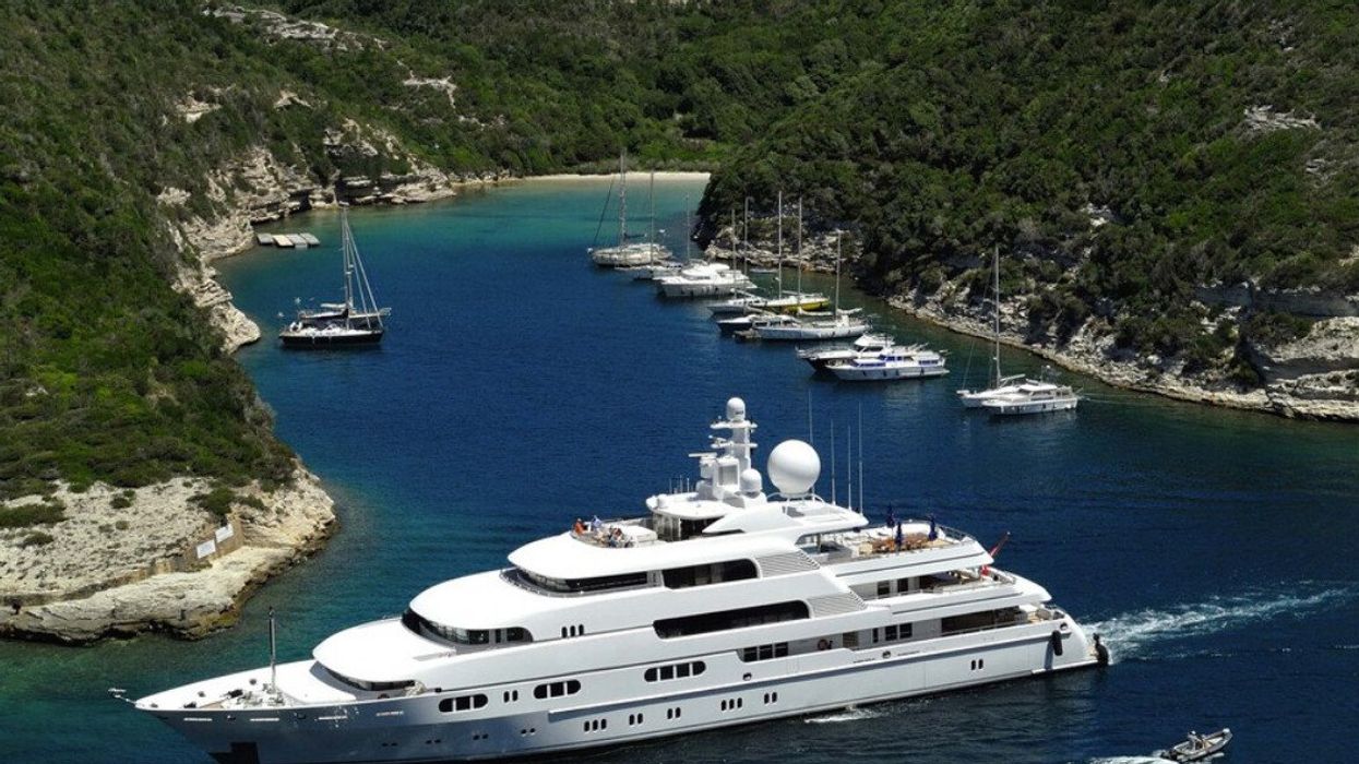 A luxury yacht near Corsica Island, France.