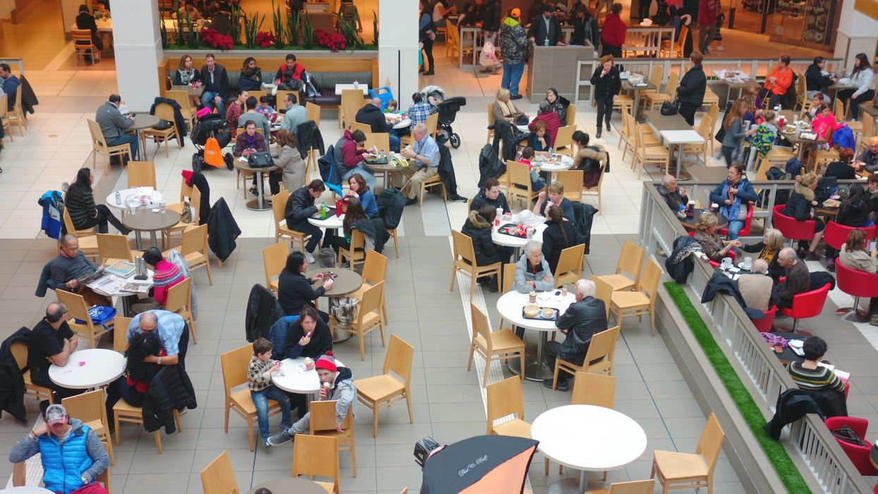 A mall food court in Canada.