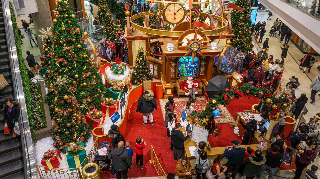 A mall Santa Claus during the holidays.