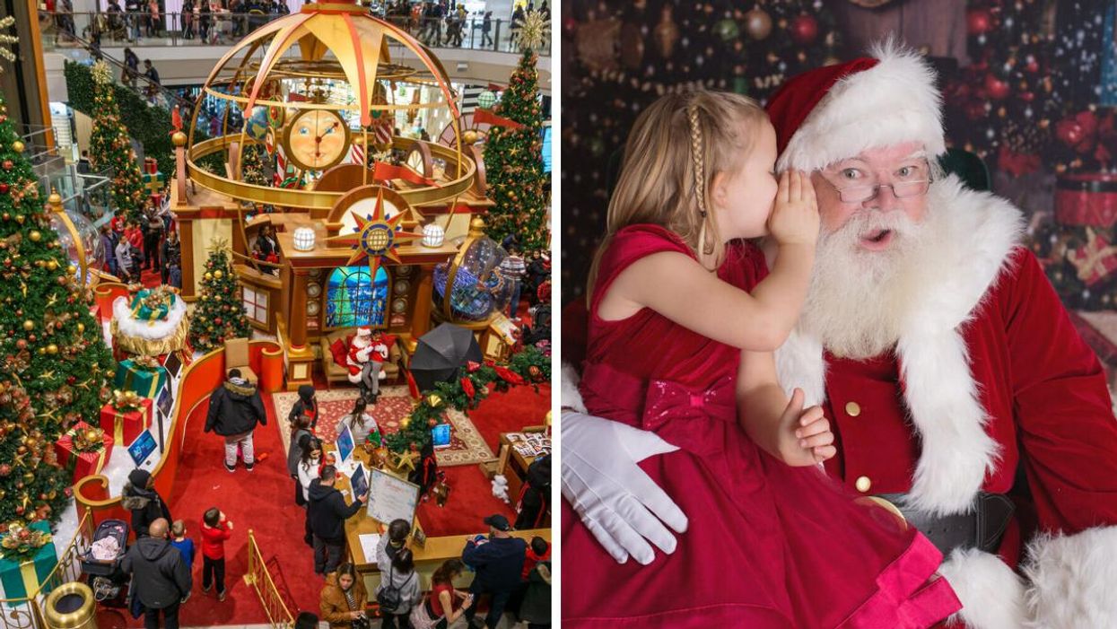 A mall Santa. Right: Santa Gee.