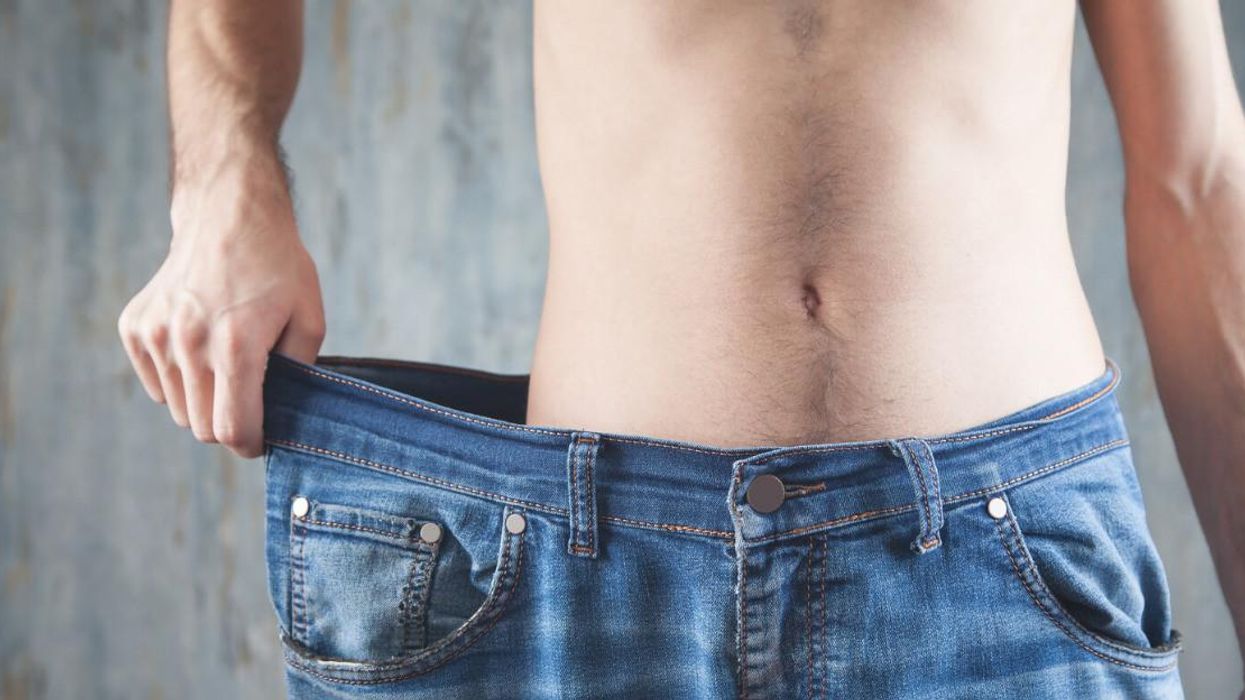 A man in oversized jeans.