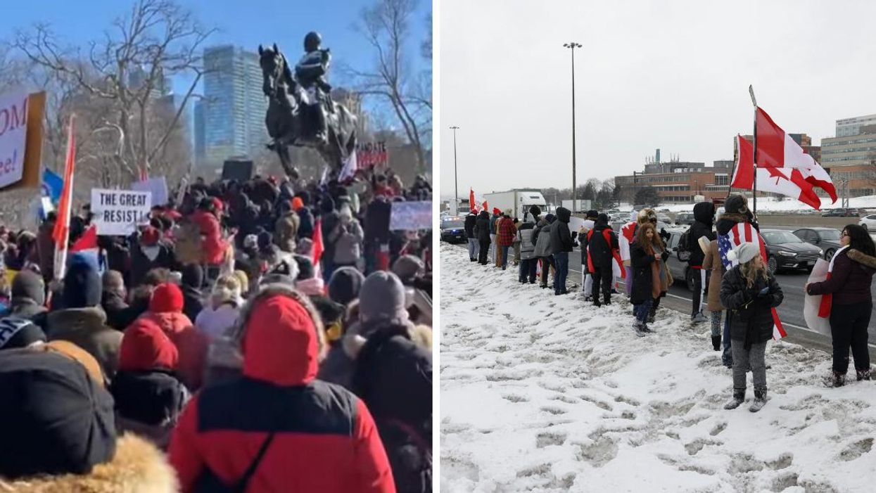 A Man Just Got Arrested At Toronto's Freedom Convoy Protest For Throwing Poo Around