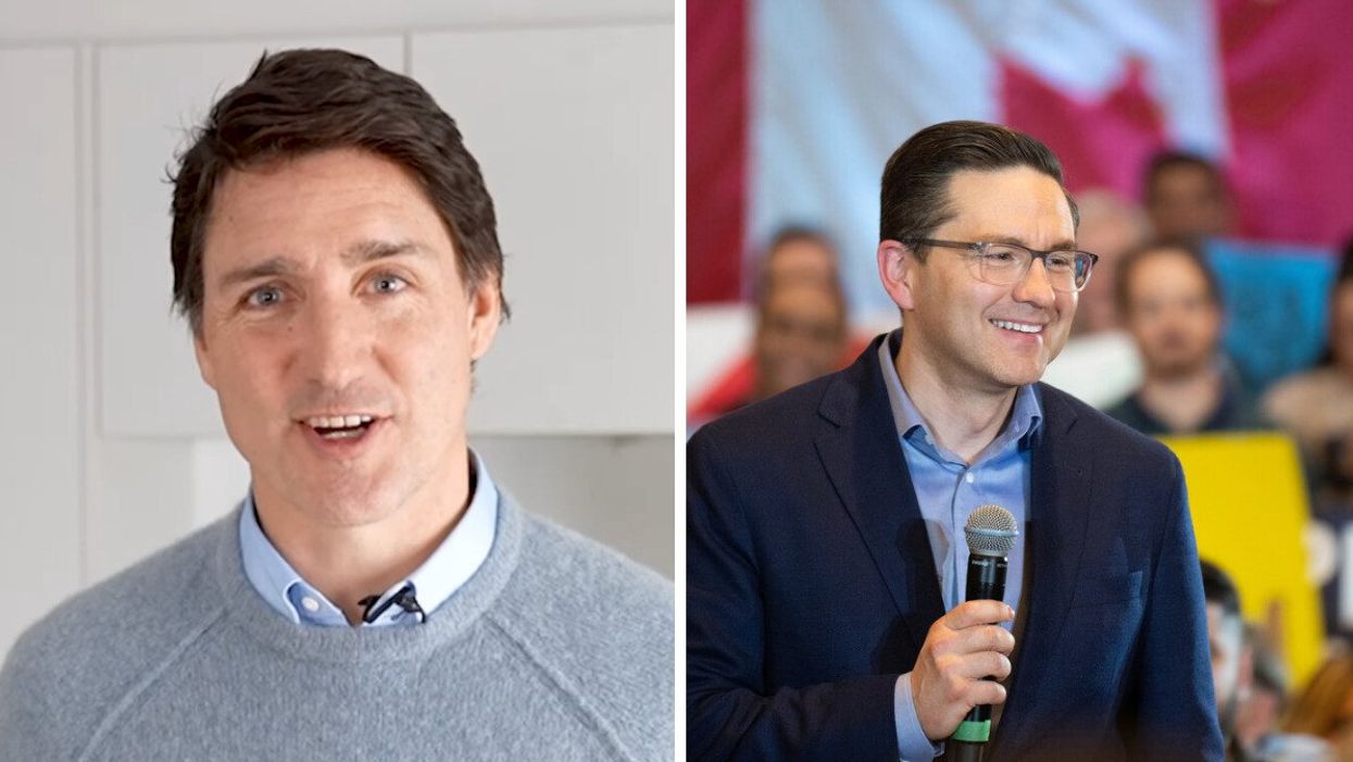 A man speaking into the camera. Right: A man smiling and holding a microphone.