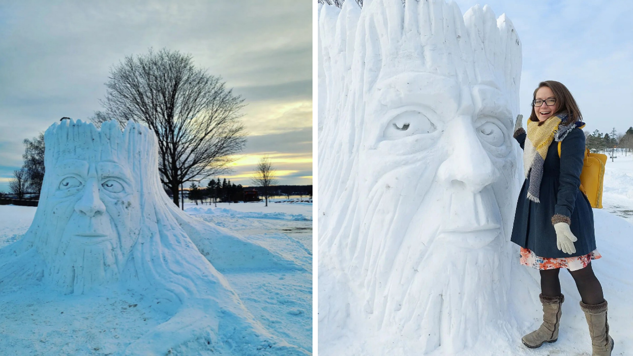 A Massive Snow Sculpture Has Sprouted Near Ottawa & It's An Actual Work Of Art (PHOTOS)
