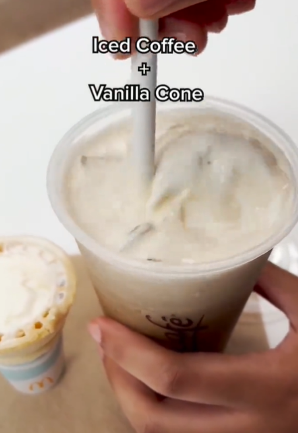 A McDonald's coffee with ice cream.