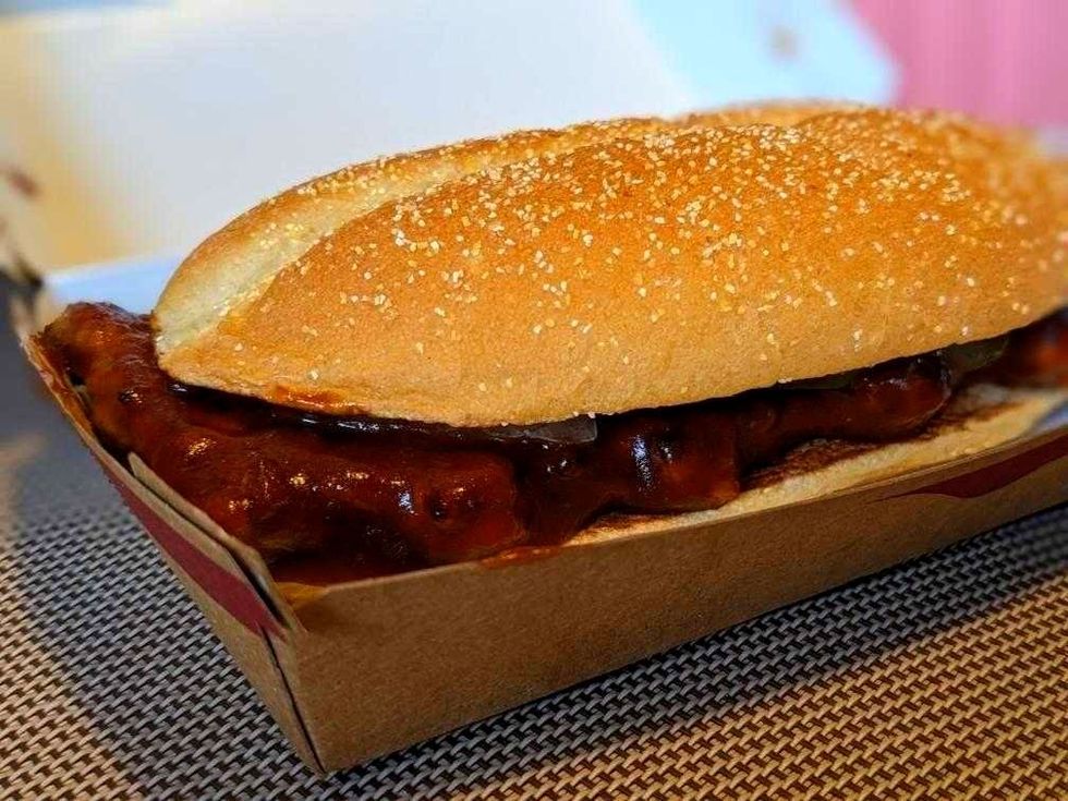 A McRib sandwich.