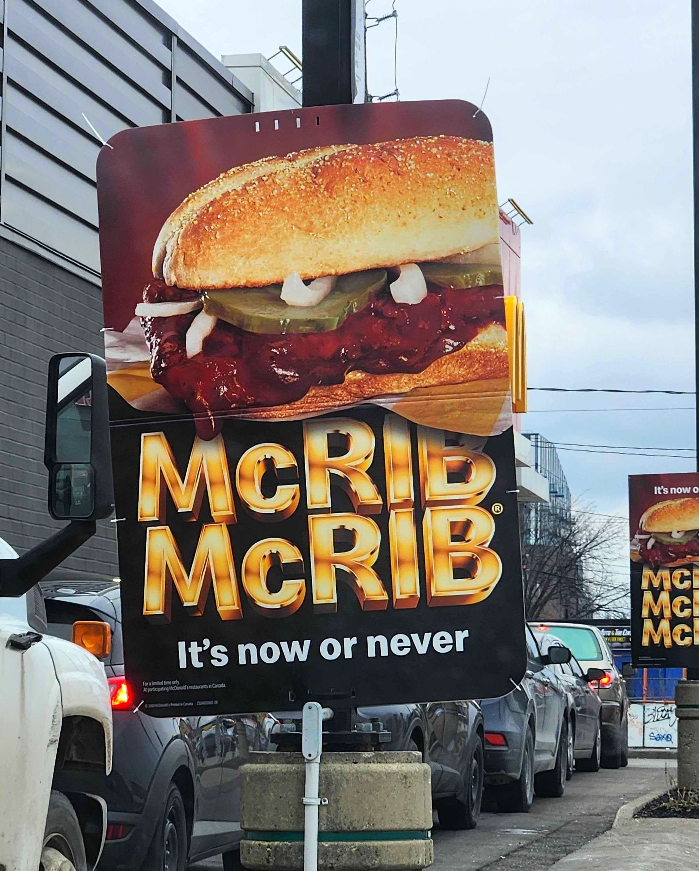 A McRib sign.